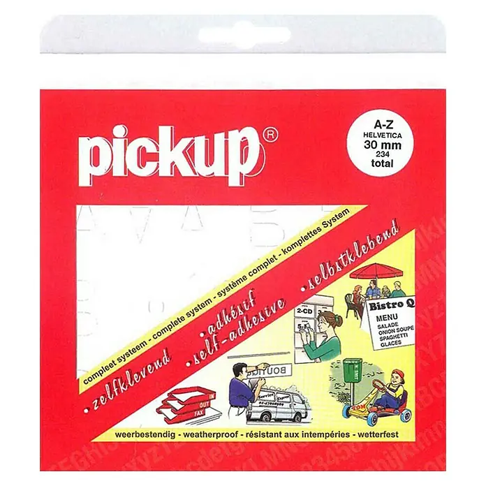 Pickup Naljepnica - Slova, Bijele boje, Visina: 30 mm
