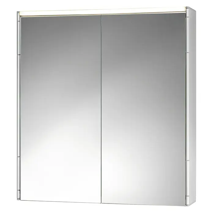Jokey LED-Spiegelschrank Alueco - B x H: 58 x 63 cm, Mit Beleuchtung, Aluminium, Aluminium