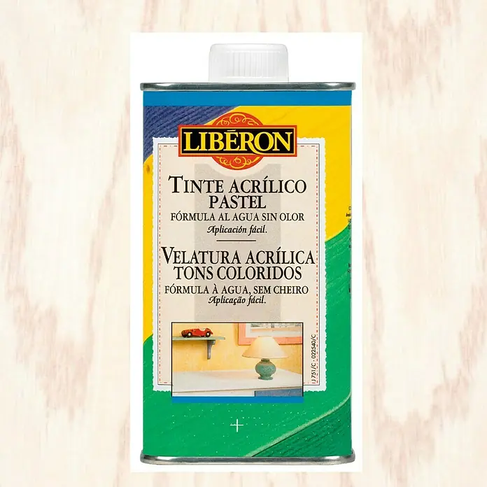 Libéron Tinte para madera acrílico pastel - Blanco, 250 ml, Mate sedoso