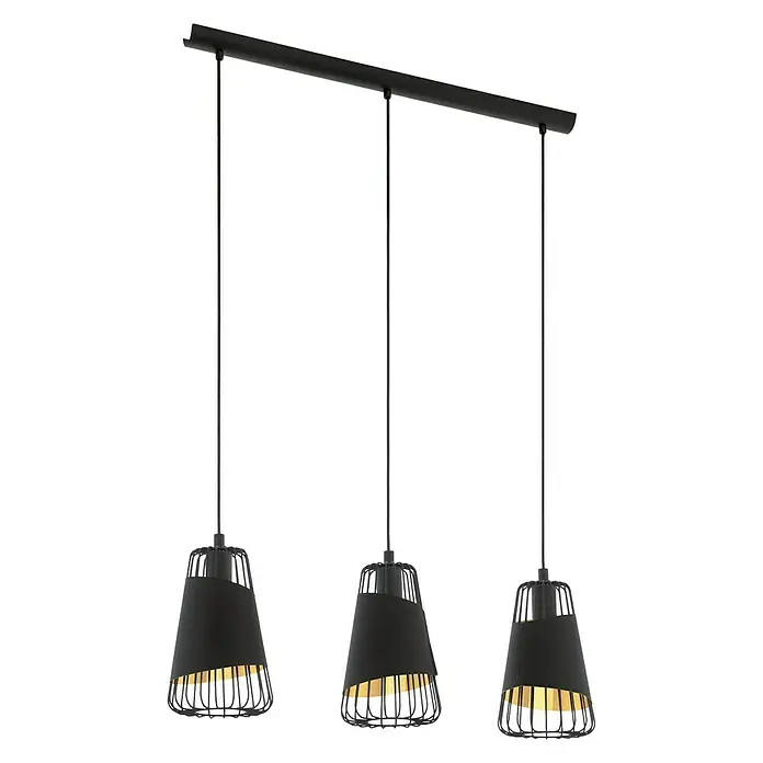 Eglo Pendelleuchte Austell - 180 W, Schwarz/Gold, E27