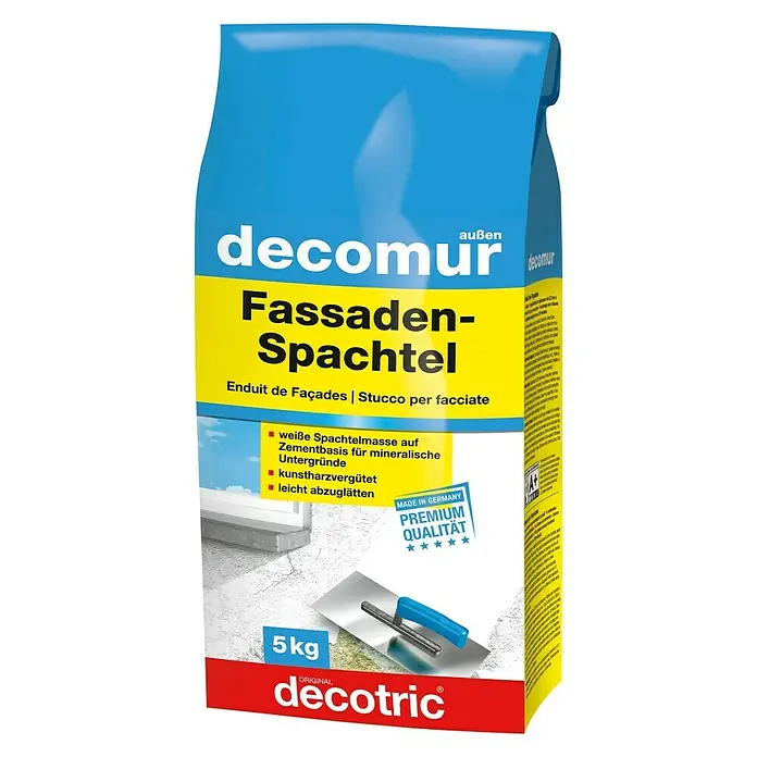 Decotric Fassaden-Spachtel decomur - 5 kg - Vorderansicht