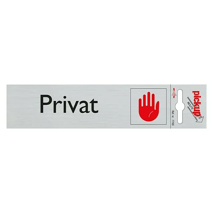 Pickup Aufkleber - Motiv: Privat, L x B: 165 x 44 mm - Draufsicht