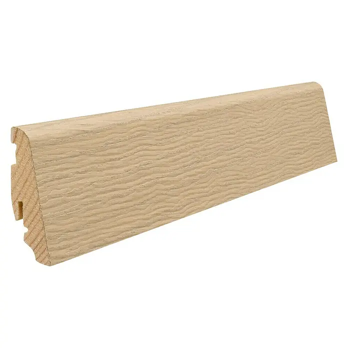 Haro Sockelleiste Eiche Lichtweiß strukturiert - 2,2 m x 19 mm x 58 mm, Gerade - Diagonale Ansicht