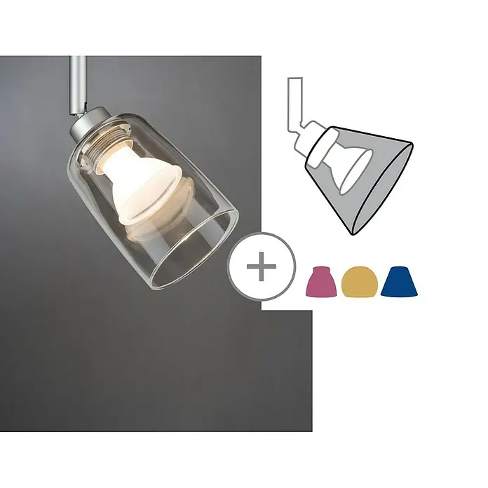 Paulmann DecoSystems Lampenschirm Rado - Durchmesser: 7 cm, Transparent, Glas, Form: Rund - Anwendungsbeispiel