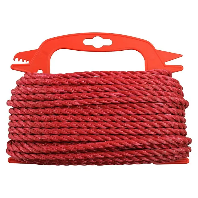 Stabilit PP-Seil - Ø x L: 6 mm x 20 m, Polypropylen, Rot, 3-schäftig gedreht - Vorderansicht