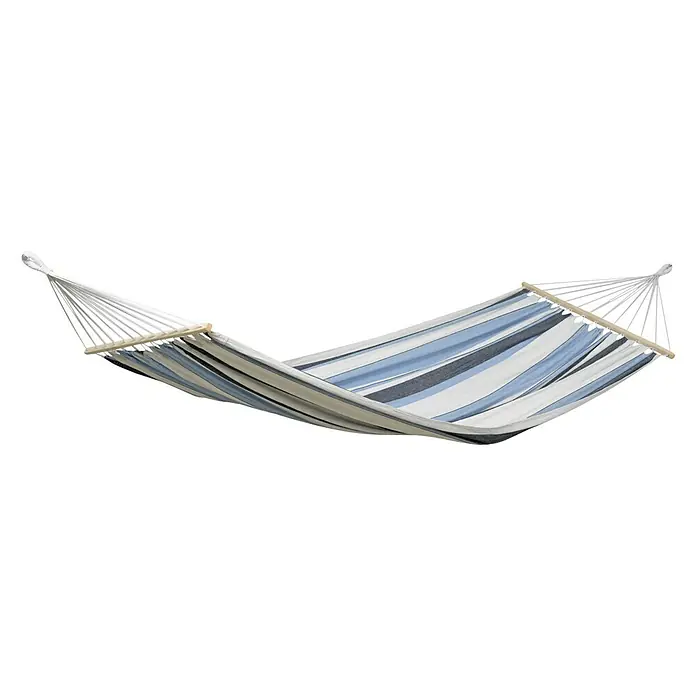 Amazonas Stabhängematte Samba marine - 210 x 140 cm, Blau/Weiß - Vorderansicht