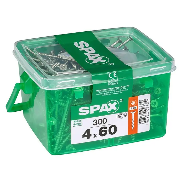 Spax T-Star plus - Ø x L: 4 x 60 mm, WIROX Oberfläche, T-Star plus, 300 Stk., Kunststoffbox - Linke Seitenansicht