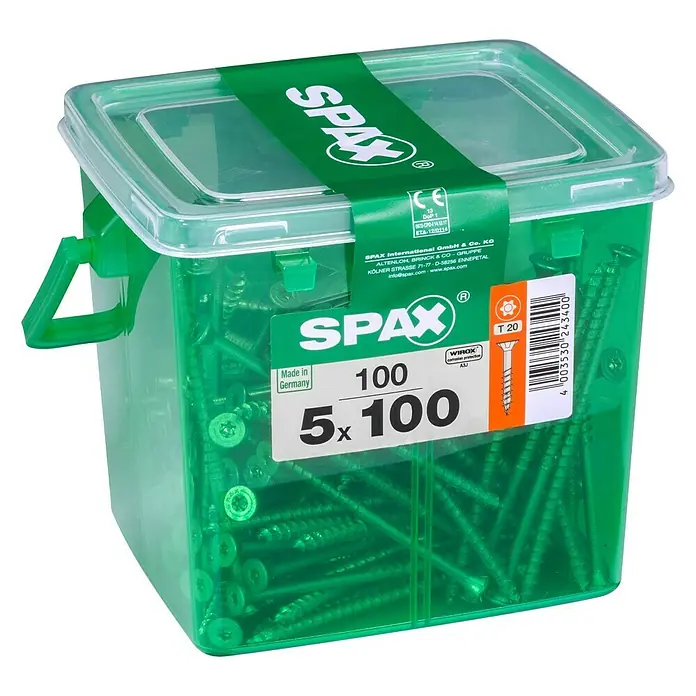 Spax T-Star plus - Ø x L: 5 x 100 mm, WIROX Oberfläche, T-Star plus, 100 Stk., Kunststoffbox - Linke Seitenansicht