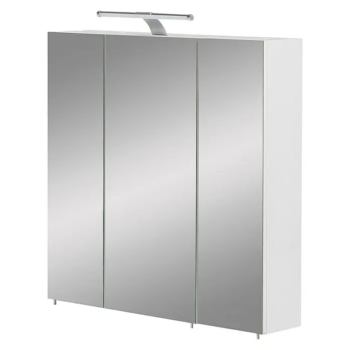 Schildmeyer LED-Spiegelschrank Roma - B x H: 70 x 75 cm, Mit Beleuchtung, Spanplatte, Weiß