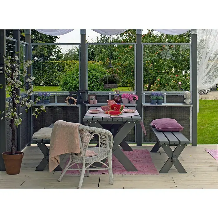 Plus Sichtschutzelement Cubic - 90 x 90 cm, Gerade, Gehärtetes Glas - Stimmungsaufnahme