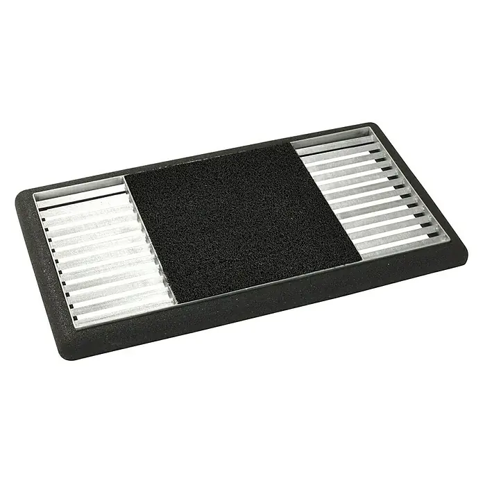 Plus Fußabtreter Cubic - 48 x 88 x 4 cm, Schwarz, Silber - Ansicht von oben