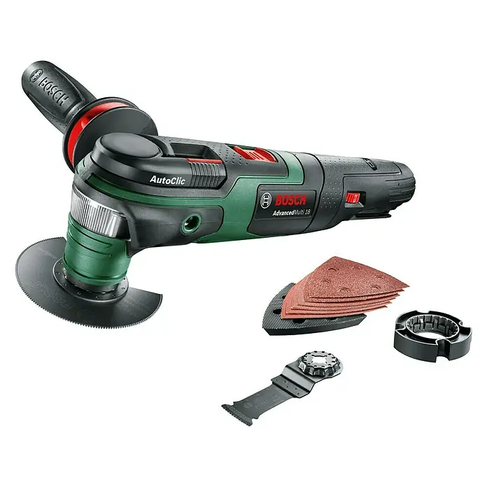 Bosch 18 V Power for All Akku-Multifunktionswerkzeug Advanced Multi 18 - 18 V, Ohne Akku, Leerlaufdrehzahl: 10.000 U/min - 20.000 U/min - Linke Seitenansicht