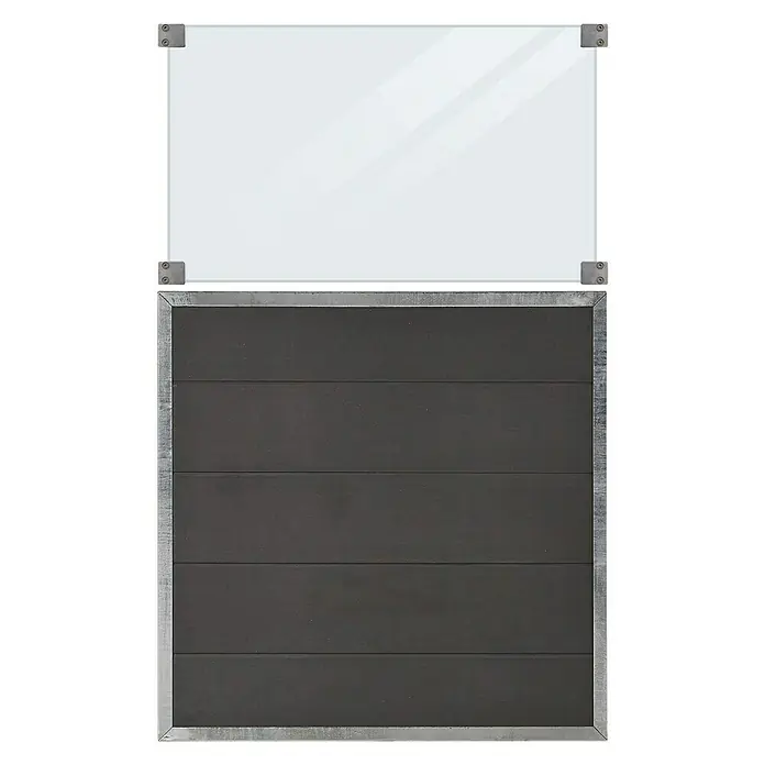 Plus Sichtschutzelement Futura - 90 x 144 cm, WPC, Schiefergrau - Vorderansicht