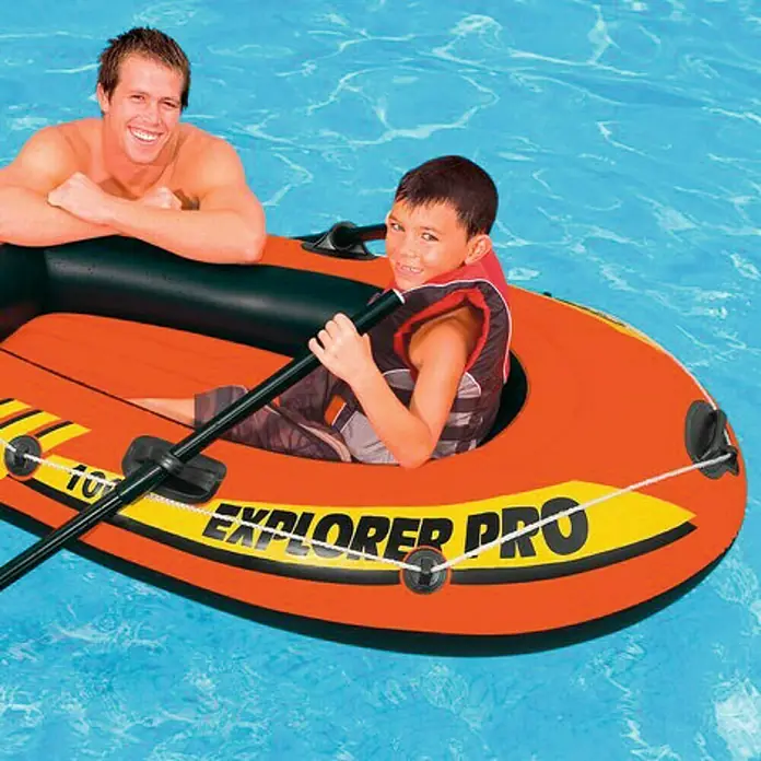 Intex Bote hinchable Explorer Pro 100 - L x An x Al: 160 x 94 x 29 cm, Apto para: 1 persona, Carga útil: 80 kg