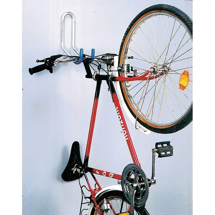 Mottez Doble gancho de pared - Apto para: 1 bicicleta, Funda de plástico