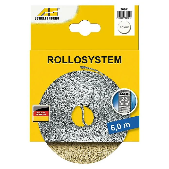 Schellenberg Cinta para persiana - Beige, Largo: 6 m, Anchura de la correa: 23 mm