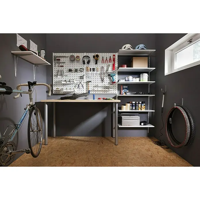 Element System Classic Lochwand-Set Organizer 1 - 2 x Stahllochplatten 80 x 20 cm, 2 x Wandschienen 50 cm, 18 verschiedene Werkzeughalter, Montagematerial, 28 -tlg. - Stimmungsaufnahme