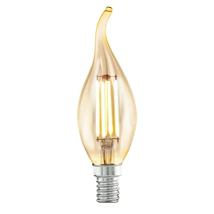 Eglo LED-Leuchtmittel - Windstoßkerze, 4 W, E14, Warmweiß, Ø x L: 3,5 x 12 cm