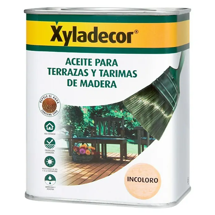 Xyladecor Aceite para terrazas y tarimas de madera - Incoloro, 750 ml