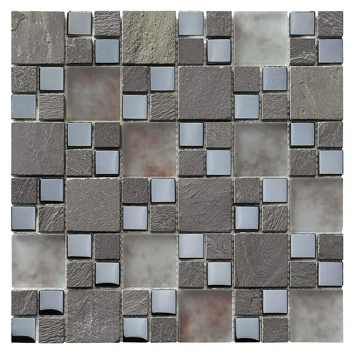 Palazzo Baldosa de mosaico Empire State - 30,1 x 30,1 cm, Gris