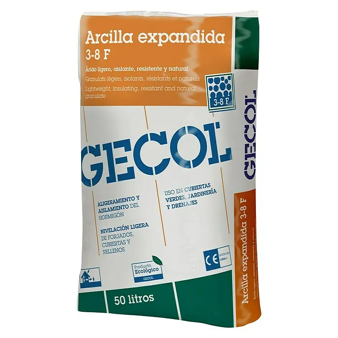 Gecol Granulado de arcilla expandida 3-8 F - 50 l