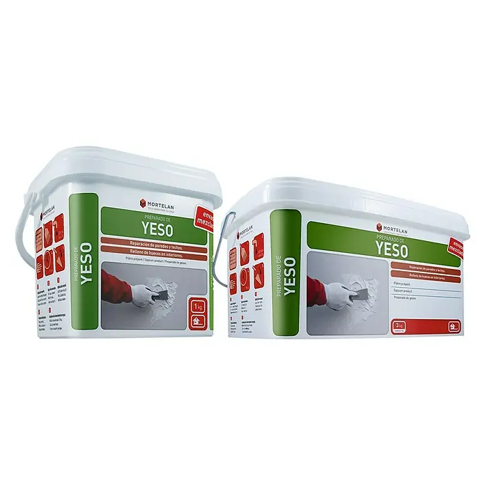 Pasta de yeso preparado Mortelan - 1 kg, Apto para: Placas de yeso