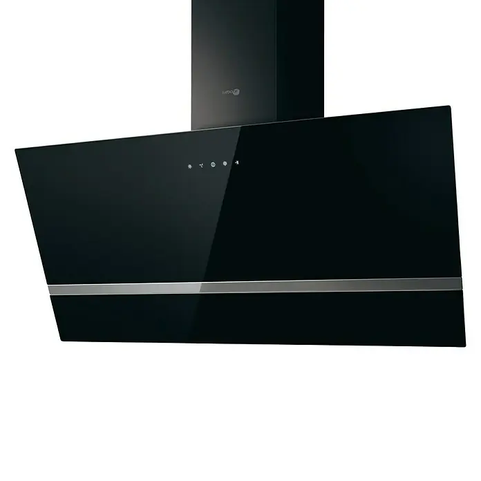 Turboair Campana extractora de vidrio Kitty - Ancho: 90 cm, Potencia de aire máx.: 650 m³/h, Negro