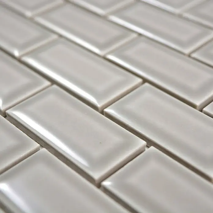 Mosaikfliese Brick Bond Diamond CBC 102 - 30 x 30 cm, Grau, Glänzend - Detailaufnahme
