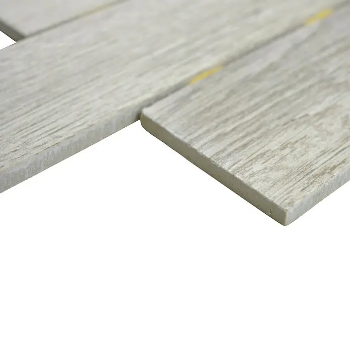 Mosaikfliese Brick Oak Chinchilla CDJ 07BR - 25,2 x 36,7 cm, Hellgrau, Matt - Detailaufnahme