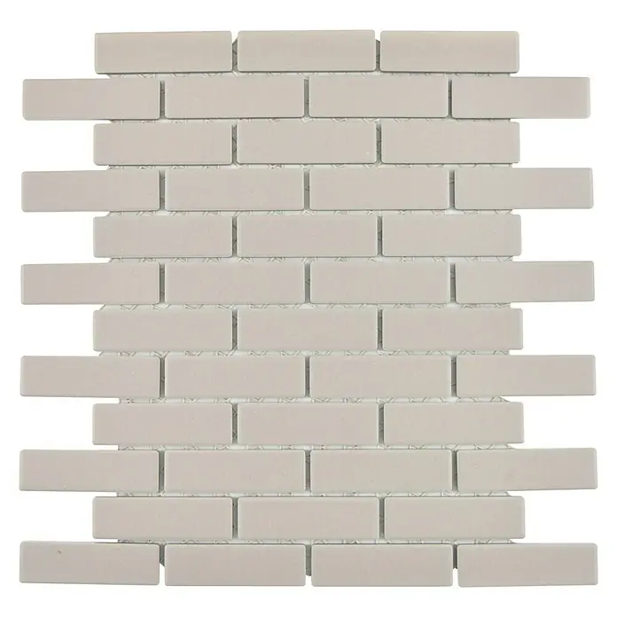 Mosaikfliese Brick Uni CU BR 304 - 26,1 x 29 cm, Hellgrau, Matt - Ansicht von oben