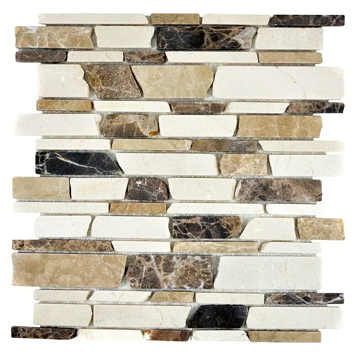Mosaikfliese Brick Mix MOS BRICK 295 - 27,5 x 30 cm, Beige/Braun, Matt - Ansicht von oben