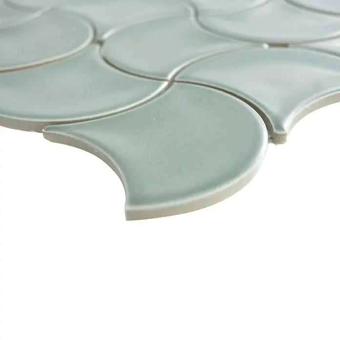 Mosaikfliese Fächer Uni FS 15P - 27,6 x 27,6 cm, Petrol, Glänzend