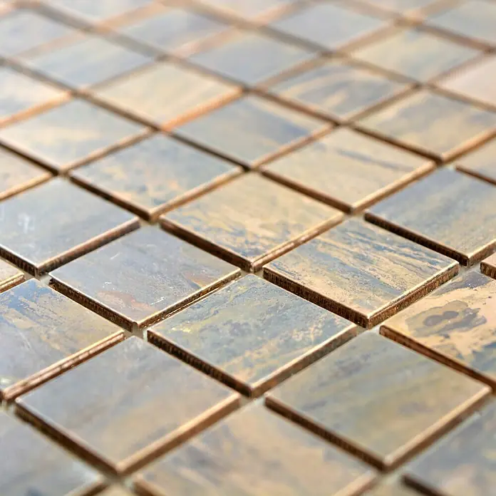 Mosaikfliese Quadrat XK SQ 76 - 30 x 30 cm, Kupfer, Matt - Detailaufnahme