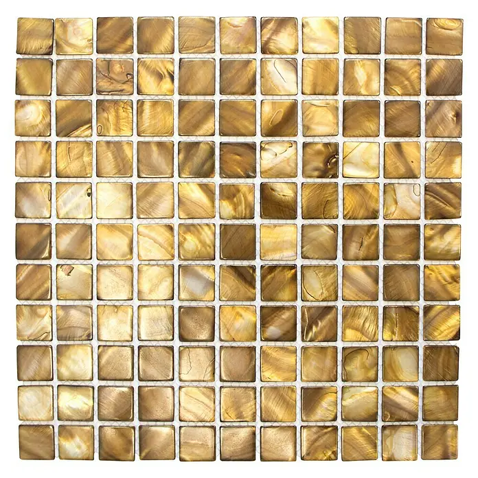 Mosaikfliese Quadrat Mix SM 2569 - 30 x 30 cm, Beige/Braun, Glänzend - Ansicht von oben