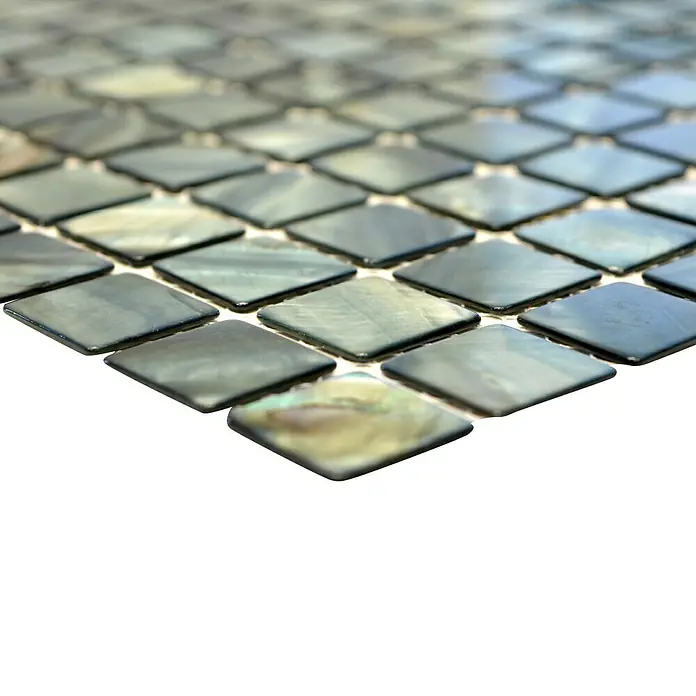 Mosaikfliese Quadrat Mix SM 2582 - 30 x 30 cm, Blau/Grau, Glänzend - Detailaufnahme