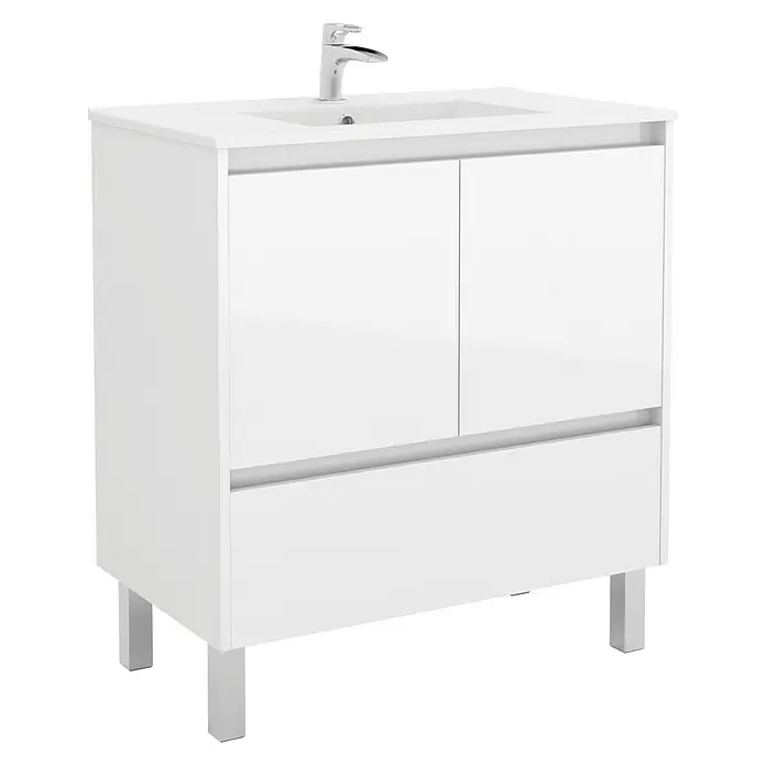 Mueble de lavabo Isla - L x An x Al: 45,5 x 59,8 x 86,8 cm, Blanco