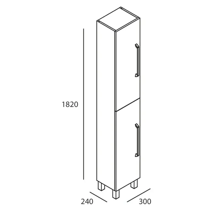 Columna - L x An x Al: 24 x 30 x 182 cm, Roble claro