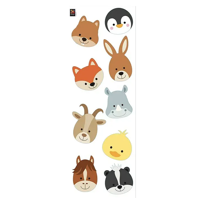 Adhesivos decorativos - Animales, Multicolor, 24 x 68 cm