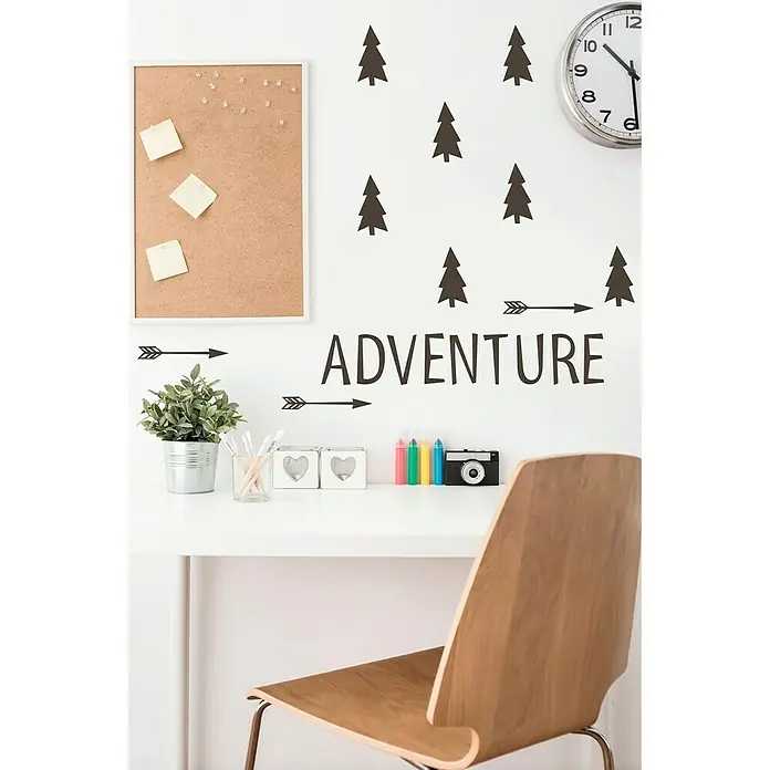Adhesivos decorativos - Letras, Negro, 24 x 68 cm