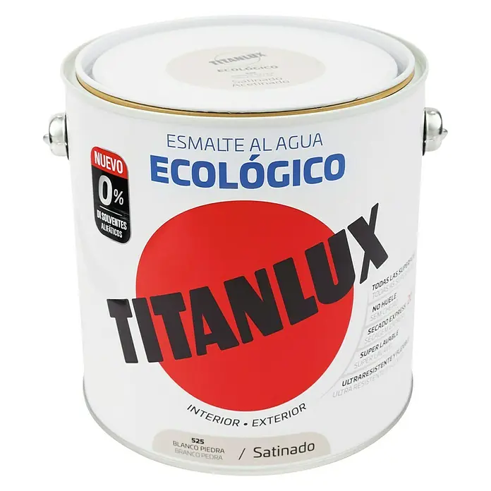 Titanlux Esmalte de color Eco Blanco piedra - 2,5 l, Satinado