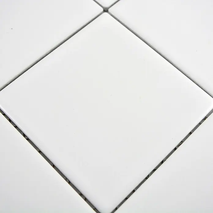 Mosaikfliese Quadrat Uni CQ 105 - 29,8 x 29,8 cm, Weiß, Matt - Detailaufnahme