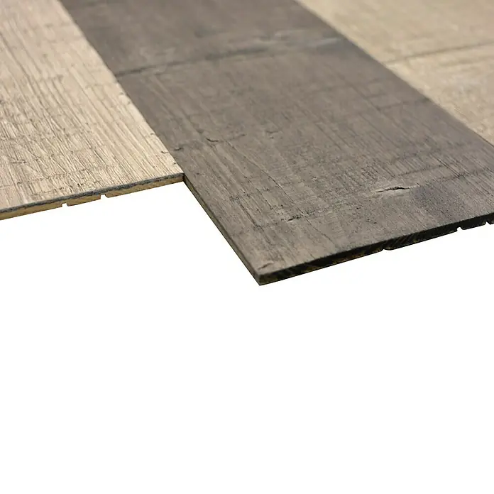 Houten paneel Woodland - Grenen, 90 x 12,8 cm, Mix Grey, Zelfklevend - Zijaanzicht rechts