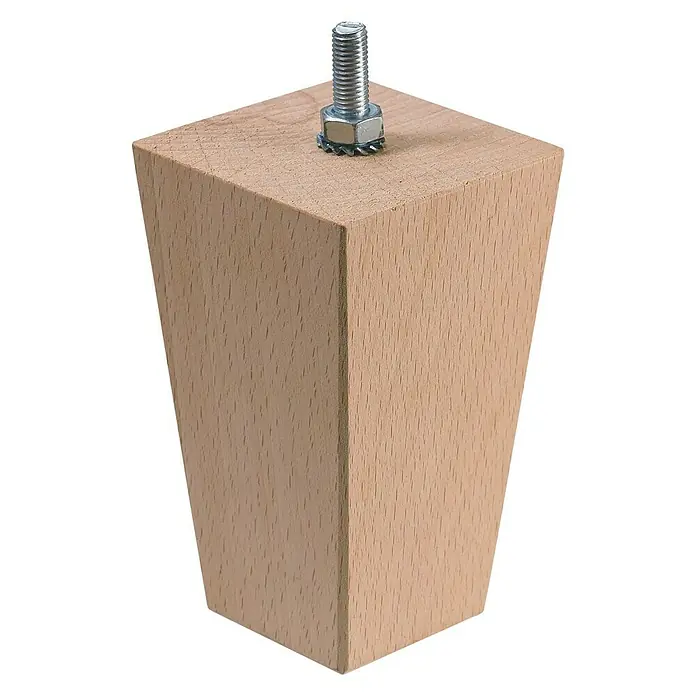Hettich Möbelfuß Vasio - L x B x H: 120 x 70 x 70 mm, Traglast: 50 kg, Buchenholz - Vorderansicht