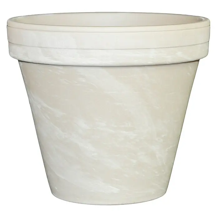 Pflanztopf - Außenmaß (Ø x H): 20,5 x 18 cm, Naturmaterialien, Granit - Vorderansicht