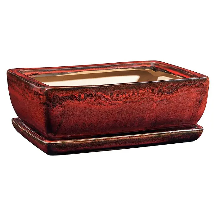 Macetero para plantas Sumba - Dimensiones externas (L x An x Al): 32 x 22 x 12 cm, Rojo