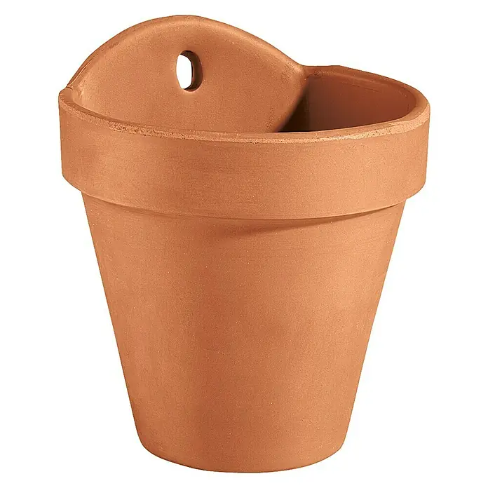 Maceta colgante para flores Pared - Dimensiones externas (Ø x Al): 18 x 18 cm, Materiales naturales, Terracota