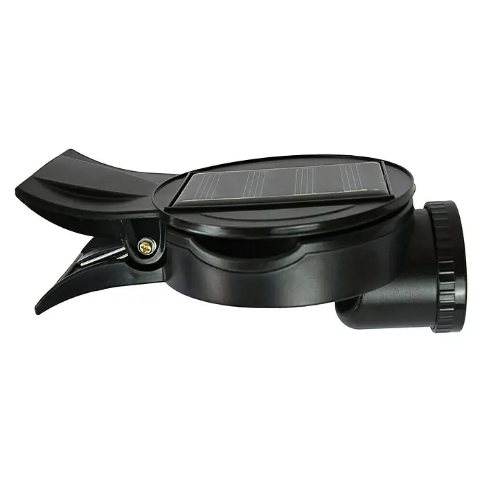 BAUHAUS Proyector LED solar Clip - 12 x 0,06 W, Negro, L x An x Al: 16,5 x 10,4 x 6,4 cm, IP44 - Vista frontal