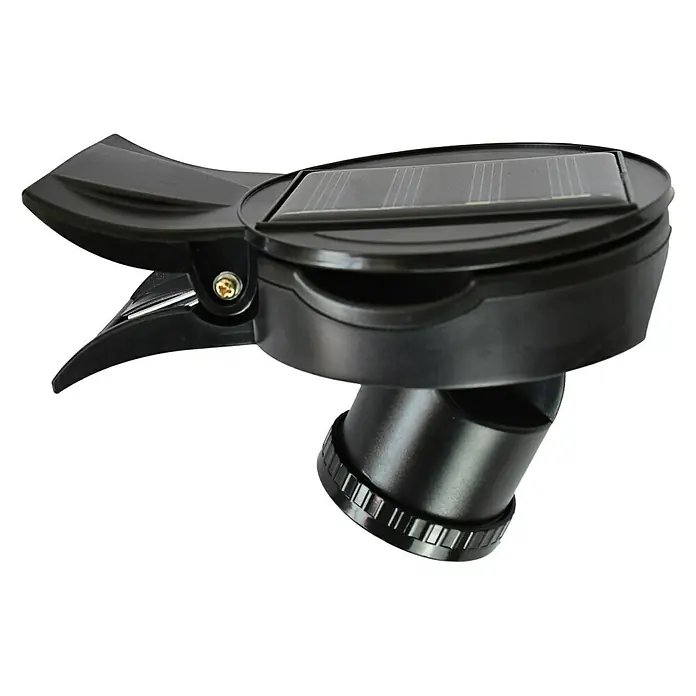 BAUHAUS Proyector LED solar Clip - 12 x 0,06 W, Negro, L x An x Al: 16,5 x 10,4 x 6,4 cm, IP44 - Vista frontal