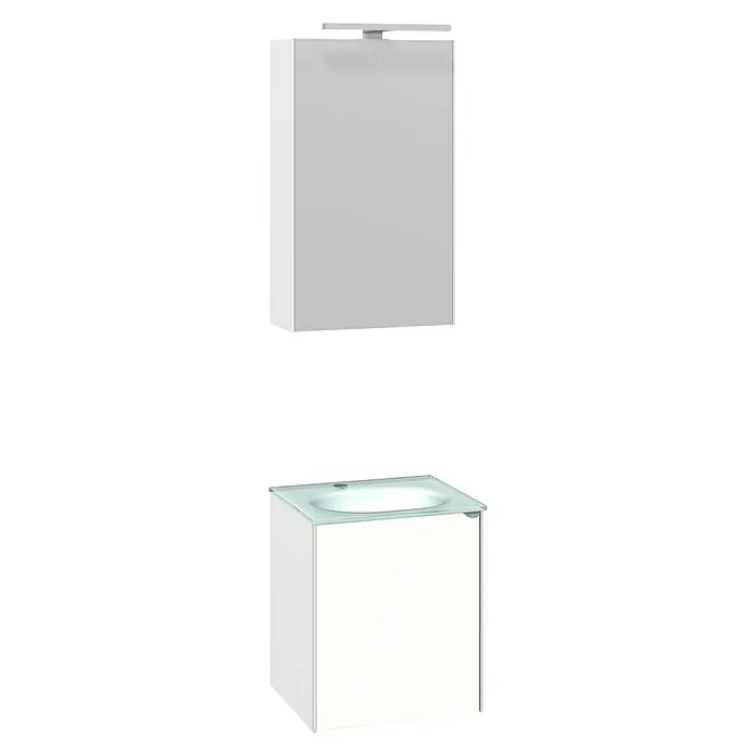 Camargue Badmöbel-Set Balando - 42 cm, 3 -tlg., Weiß Hochglanz, Hochglanz