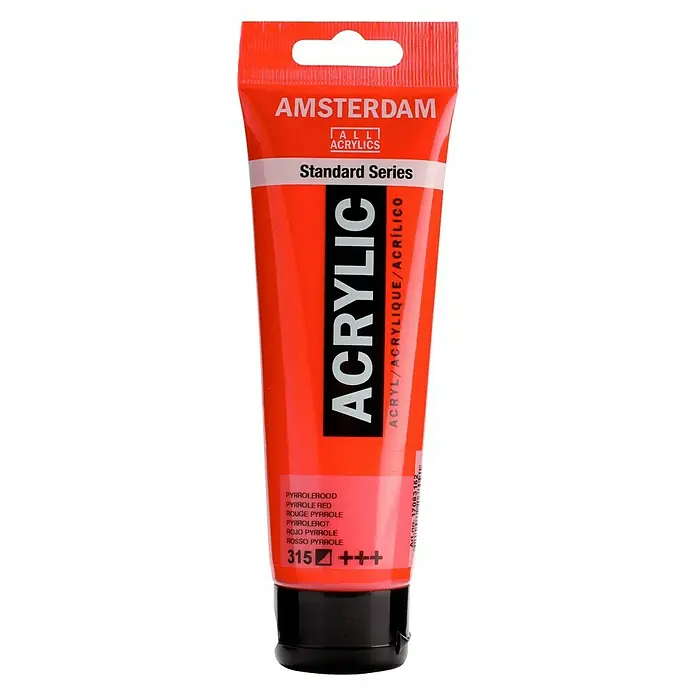 Talens Amsterdam Pintura acrílica Standard - Rojo pyprole, 120 ml, Tubo